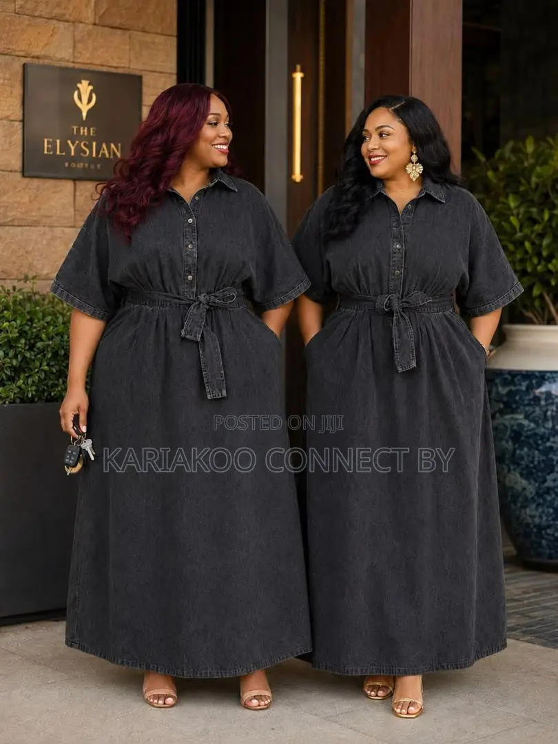 Modern Ladies Belted Jean Dress Collection