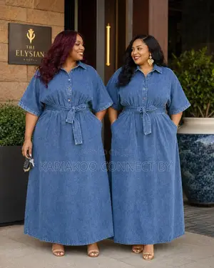 Modern Ladies Belted Jean Dress Collection