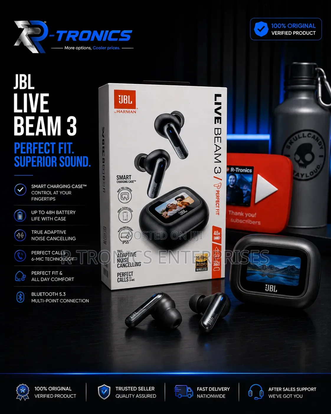 JBL Live Beam 3 — Smart Touchscreen Case | True Adaptive Anc