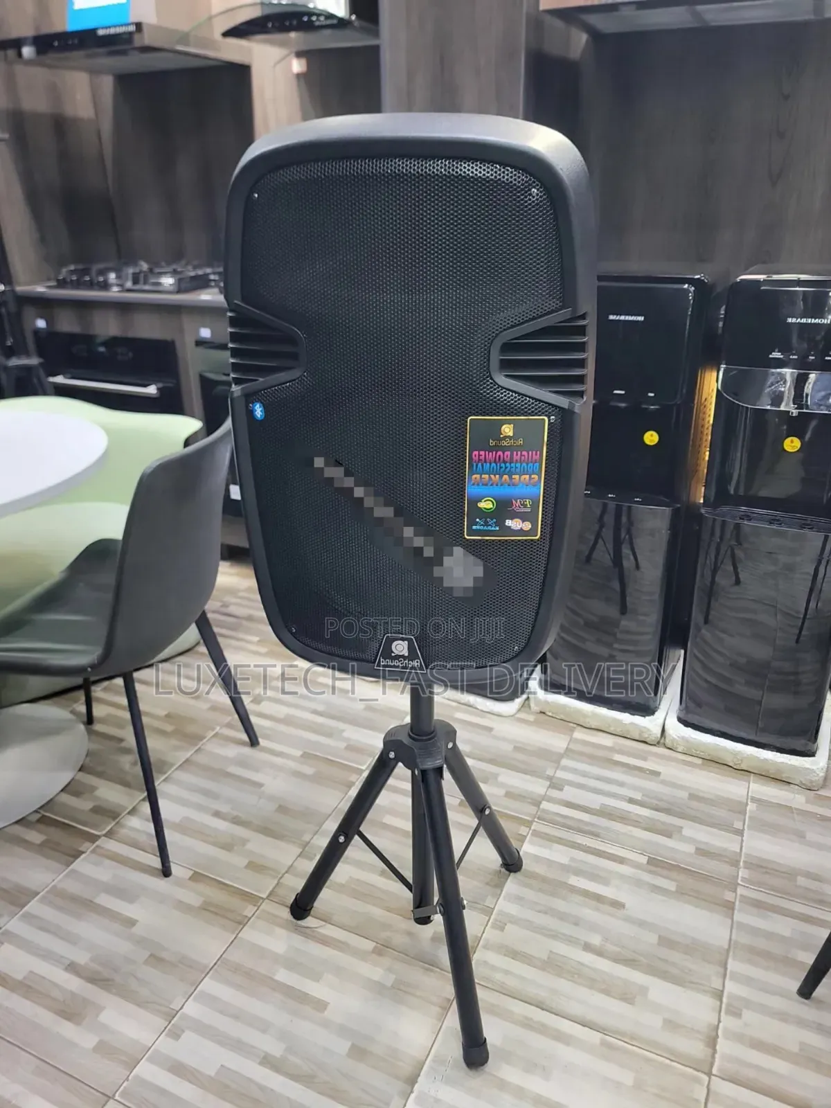 RichSound 15" Portable Rechargeable Party Speaker With 2 Wireless Mic