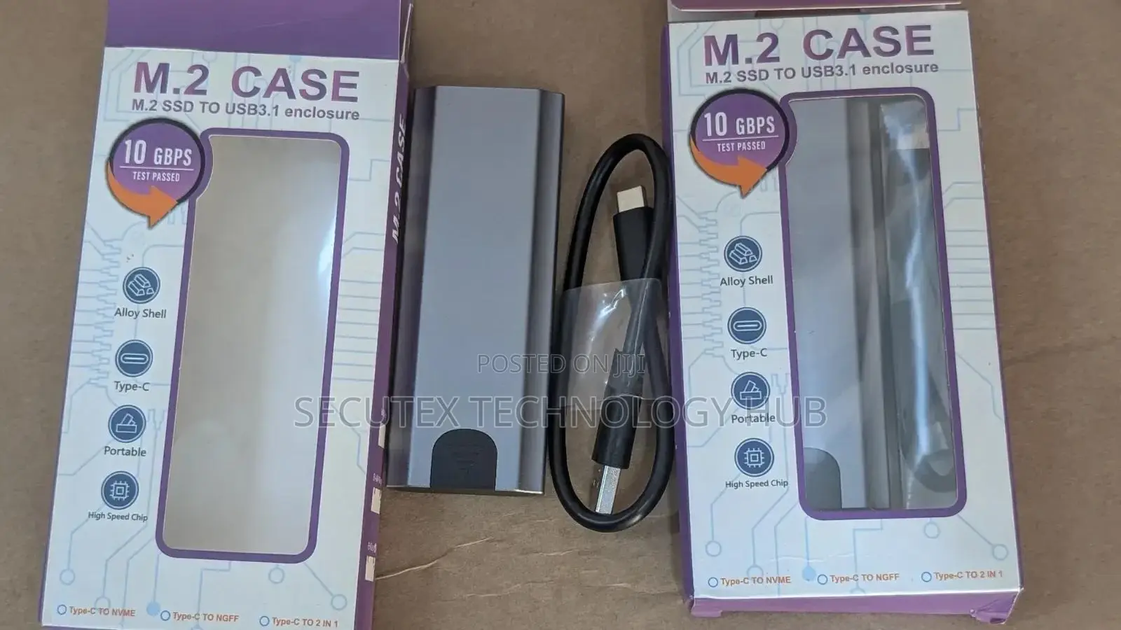 M.2 SSD Enclosure Type-C – USB-C NVMe/SATA SSD External Case,