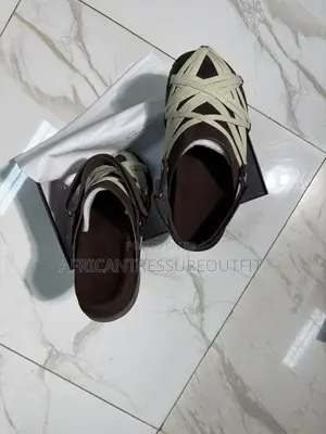 Rick Owen Suede Megalace Granola Mules Dinstinctive Cross Cream Lacing
