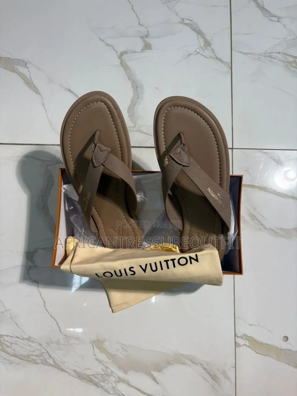 Louis Vuitton Thong Sandals Featured Subtle Embossed Logo on the Strap