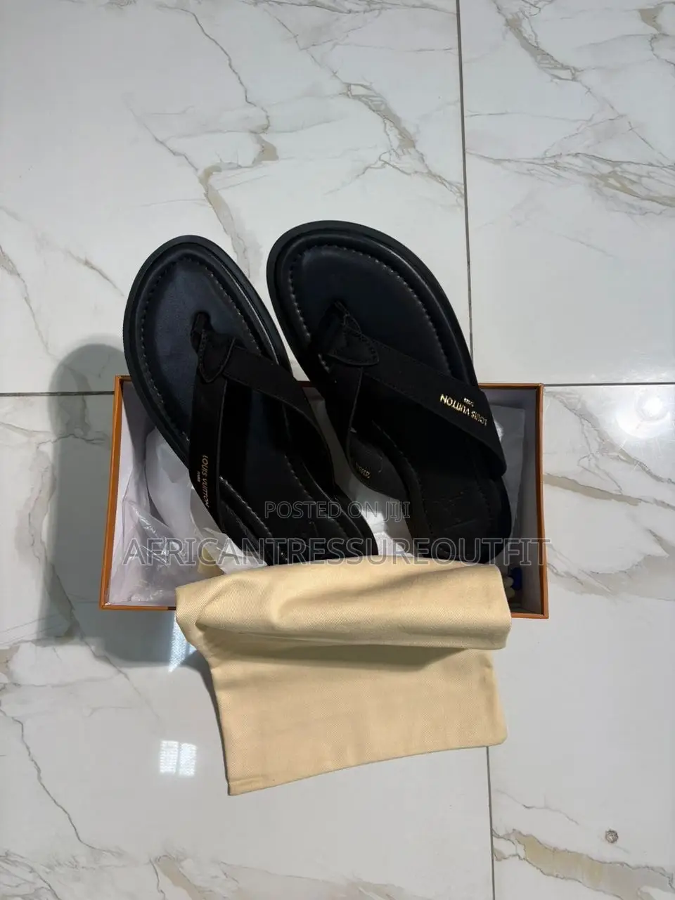 Louis Vuitton Thong Sandals Featured Subtle Embossed Logo on the Strap