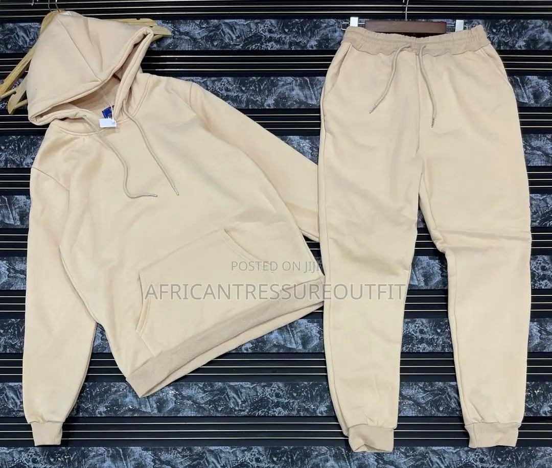Fleece Tracksuit Pullover Hoodie With Matching Drawsting Sweatpants