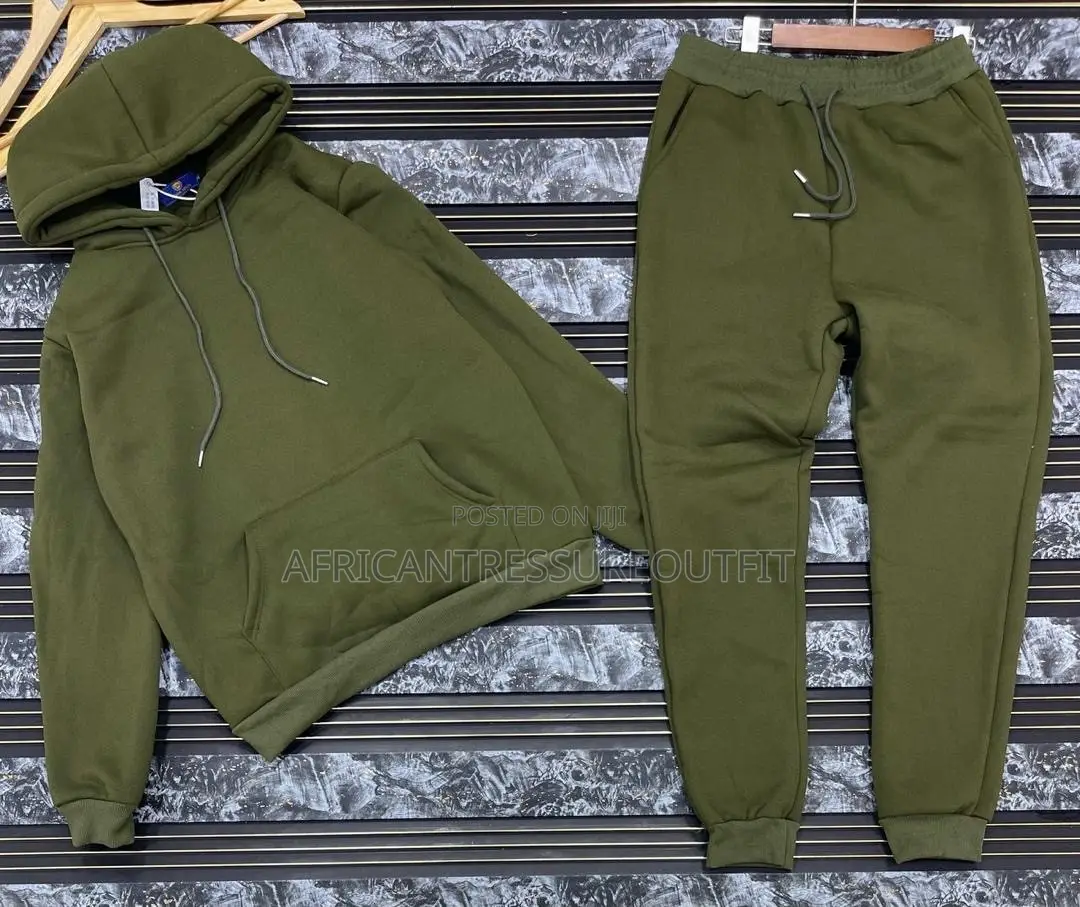 Fleece Tracksuit Pullover Hoodie With Matching Drawsting Sweatpants