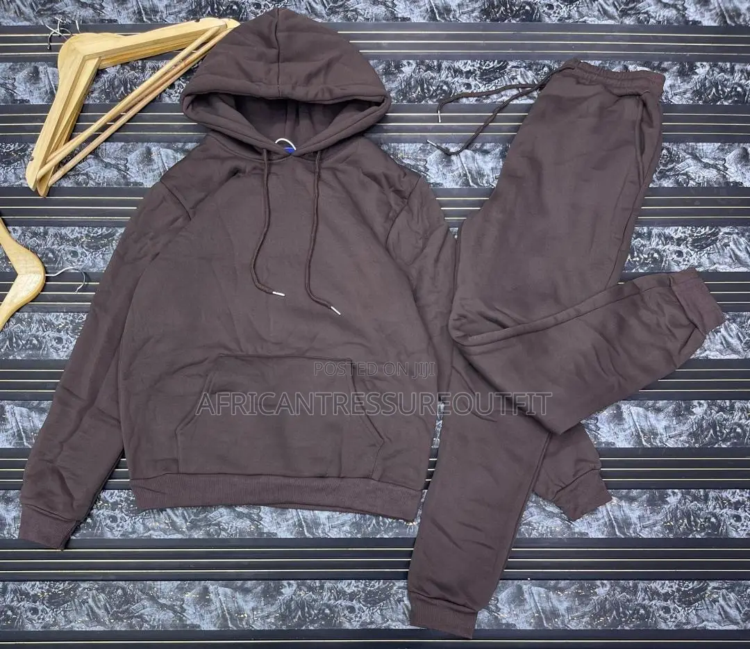 Fleece Tracksuit Pullover Hoodie With Matching Drawsting Sweatpants