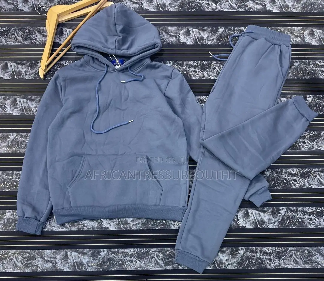 Fleece Tracksuit Pullover Hoodie With Matching Drawsting Sweatpants