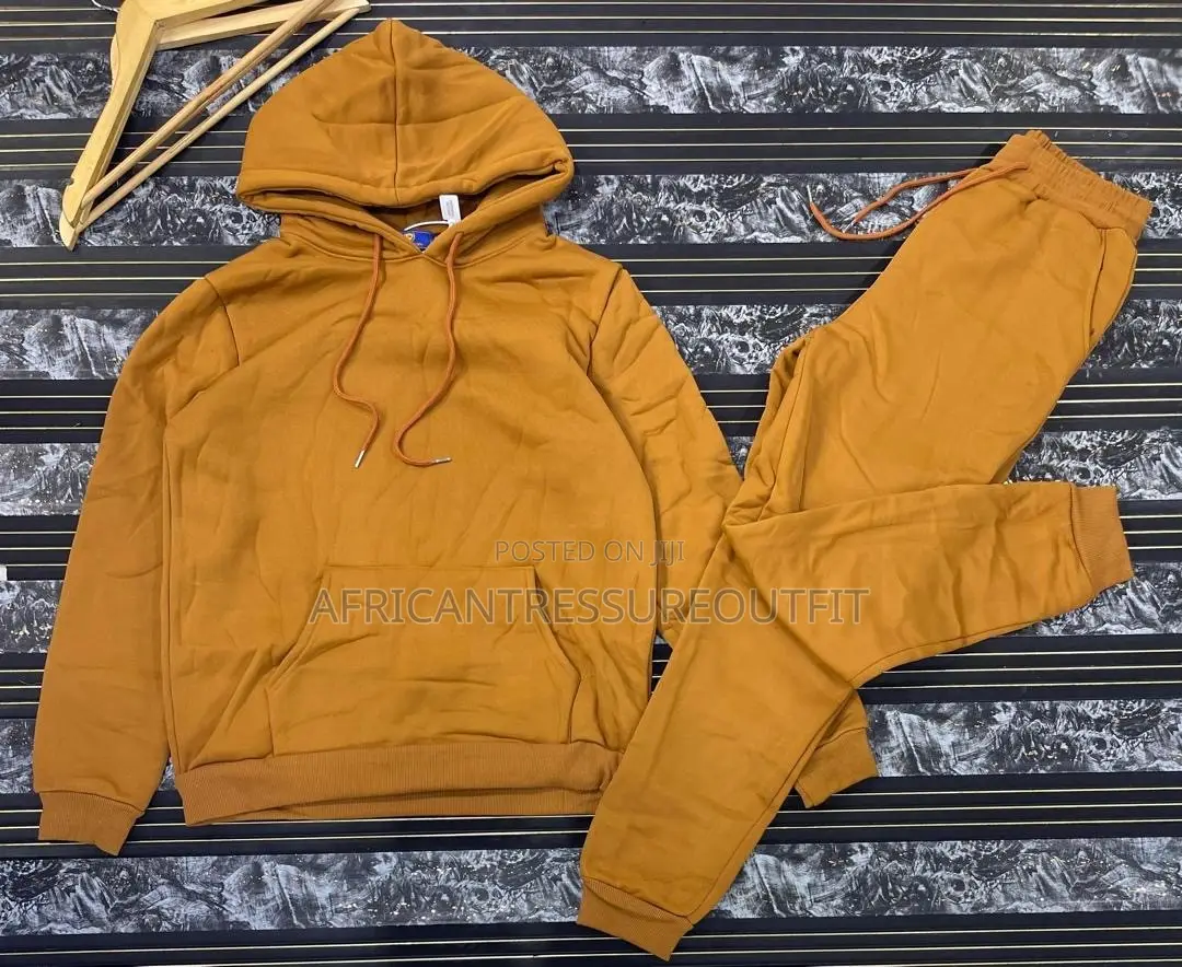 Fleece Tracksuit Pullover Hoodie With Matching Drawsting Sweatpants
