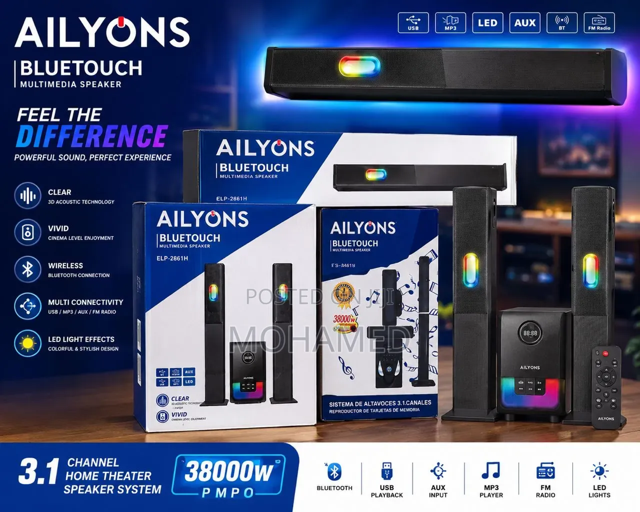 Ailyons 3.1 Channel Home Theater – Subwoofer 🔥