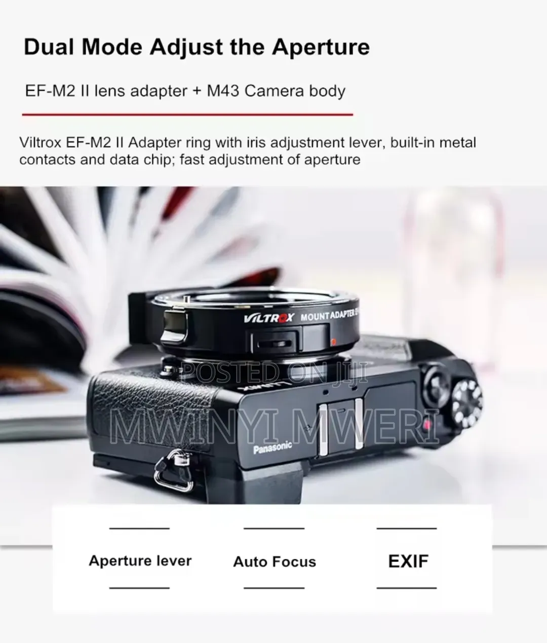 Viltrox EF-M2II 0.71x Speed Booster Adapter for Lumix to EF Lens
