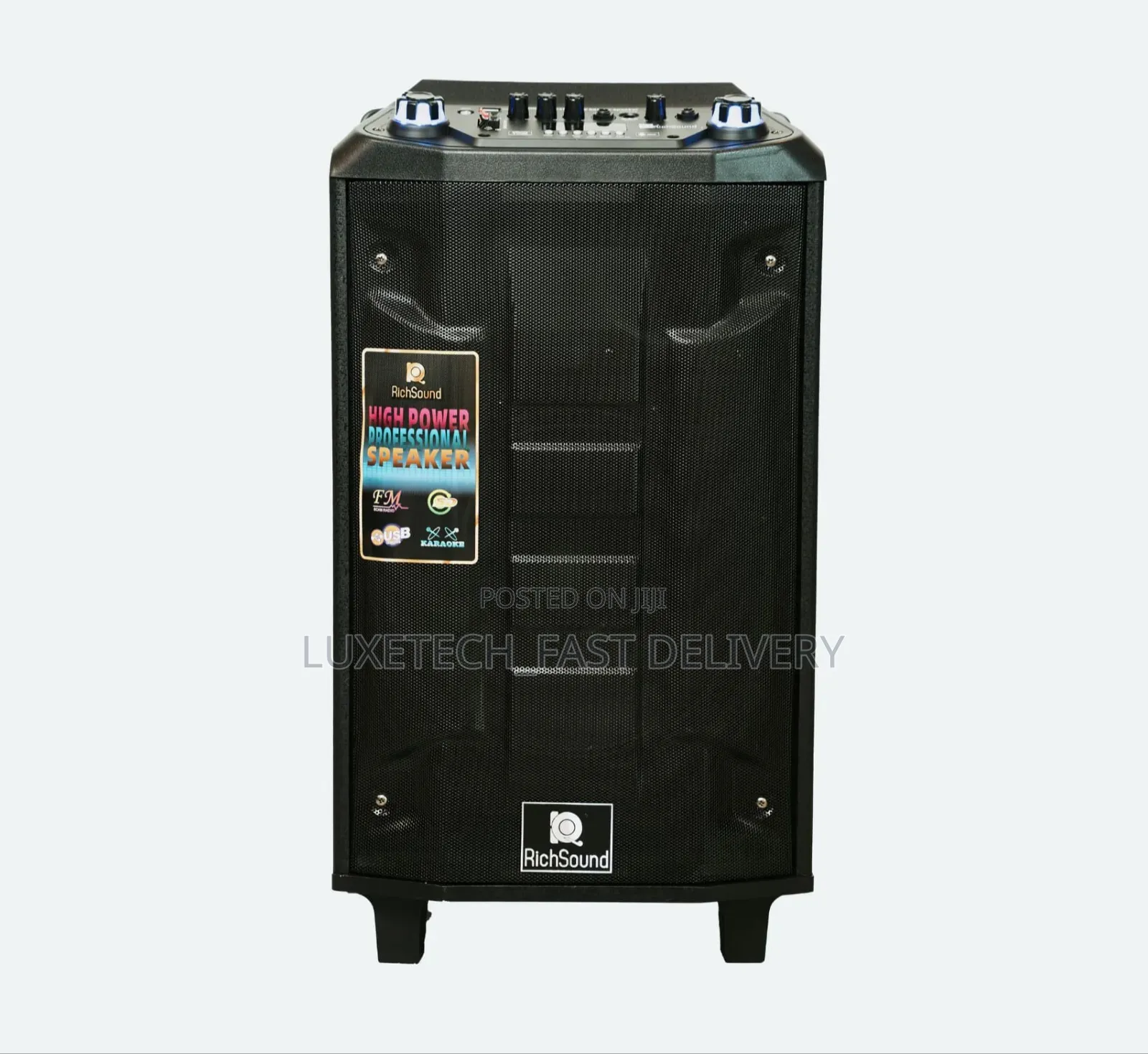 RichSound RS-219 12" Rechargeable Trolley PA Speaker + 2 Wireless Mic
