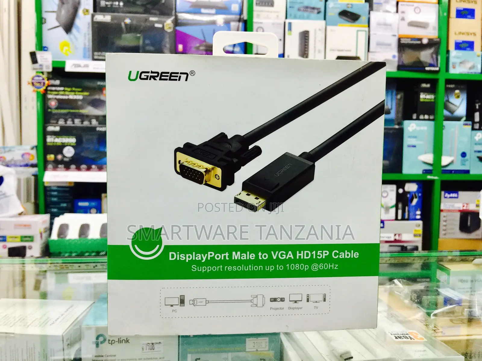 UGREEN DisplayPort Male to VGA HD15P Cable, 1080p@60Hz, 1.5m Length