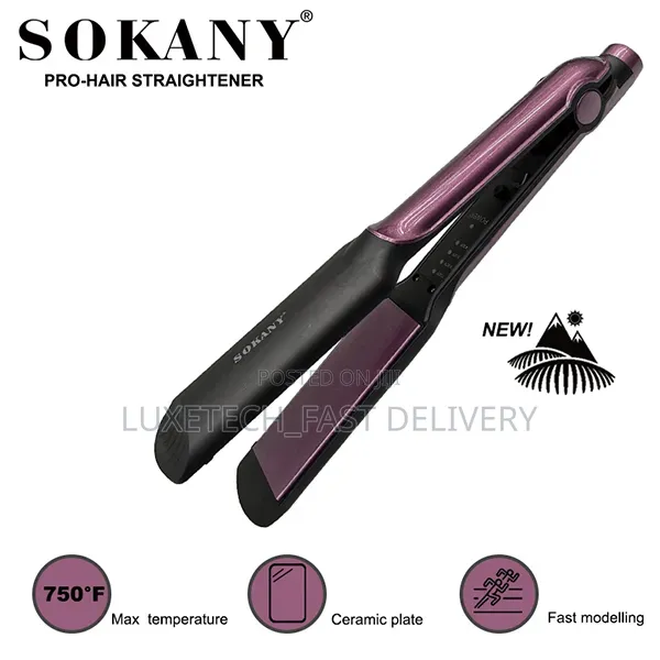 Sokany PRO SY-6505 Ceramic Hair Straightener – Fast Heating Flat Iron