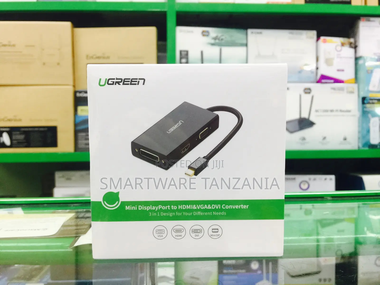 UGREEN Mini DisplayPort to HDMI, VGA, and DVI Converter, 3-in-1 Design