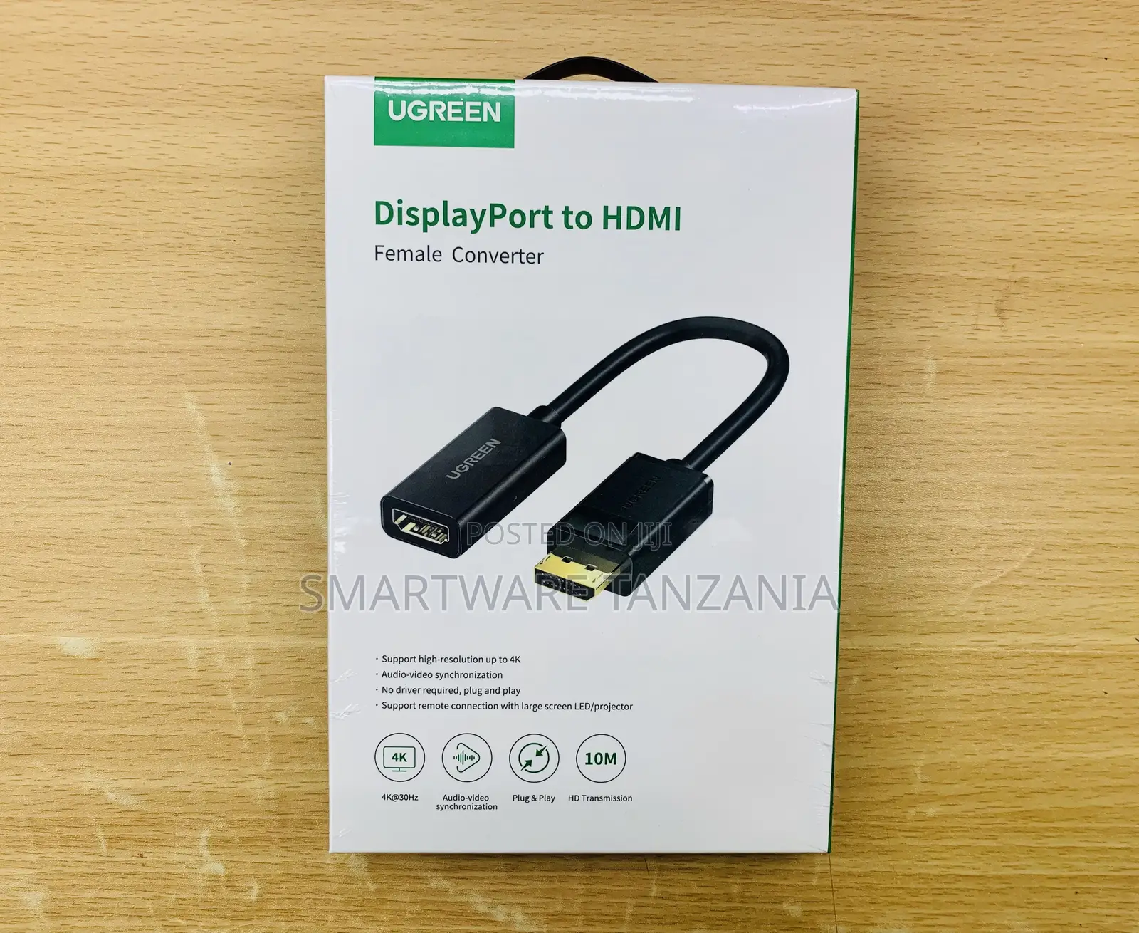 UGREEN DisplayPort to HDMI Female Converter, 4K@30Hz, 10M Length