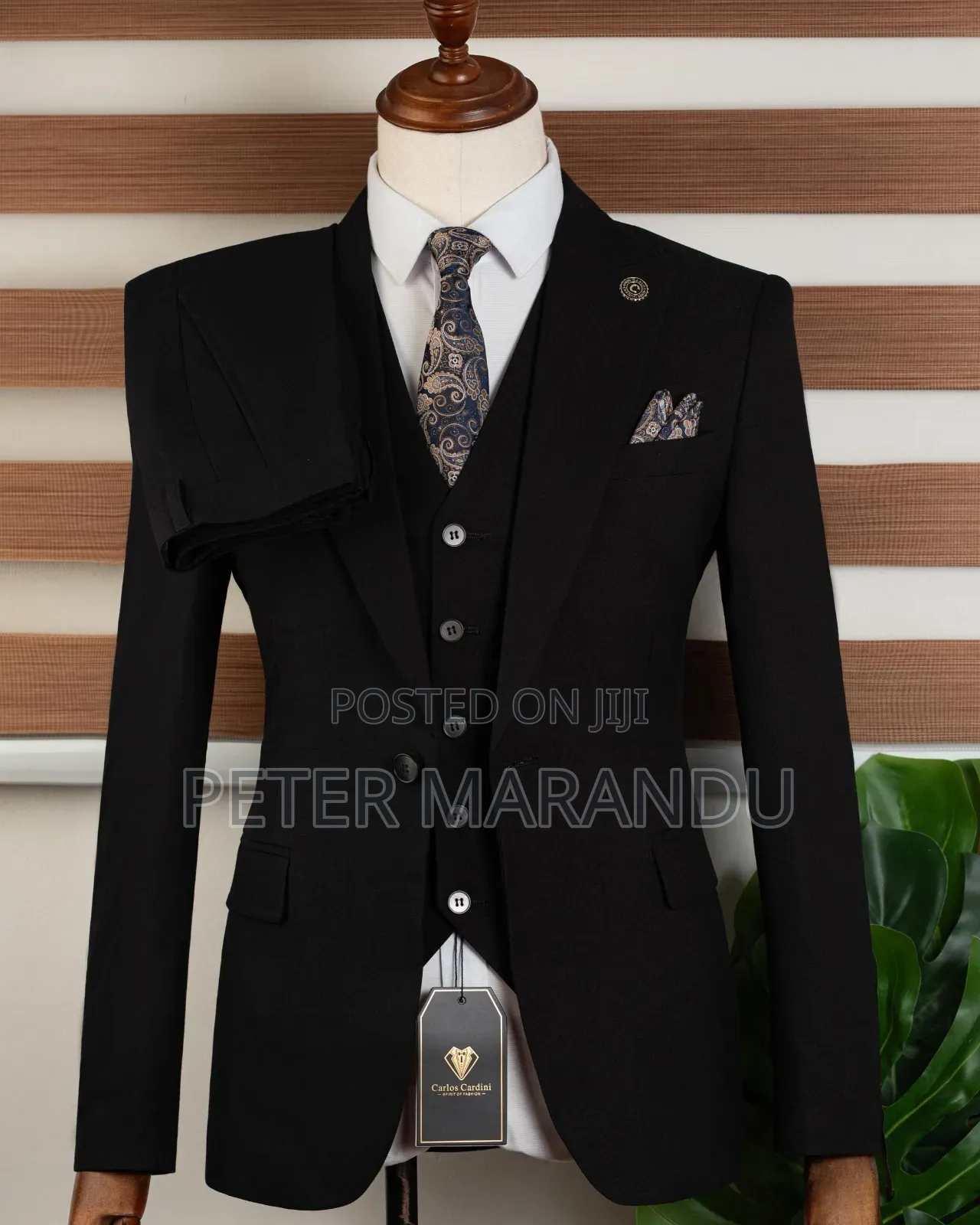 Jet Black Slim Fit Suits
