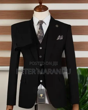 Jet Black Slim Fit Suits