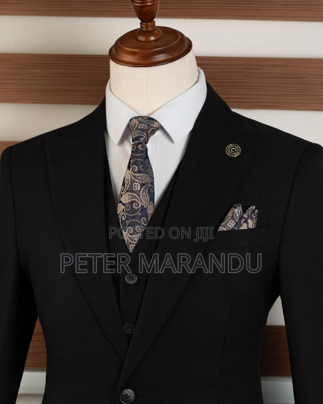 Jet Black Slim Fit Suits