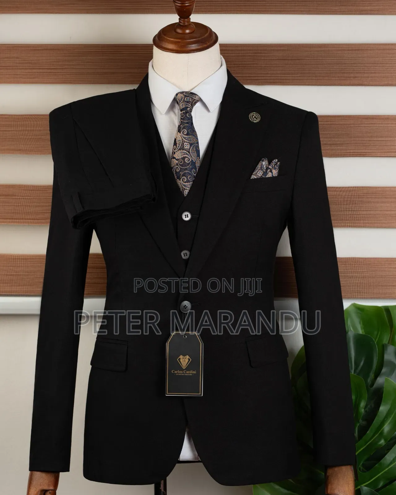 Jet Black Slim Fit Suits