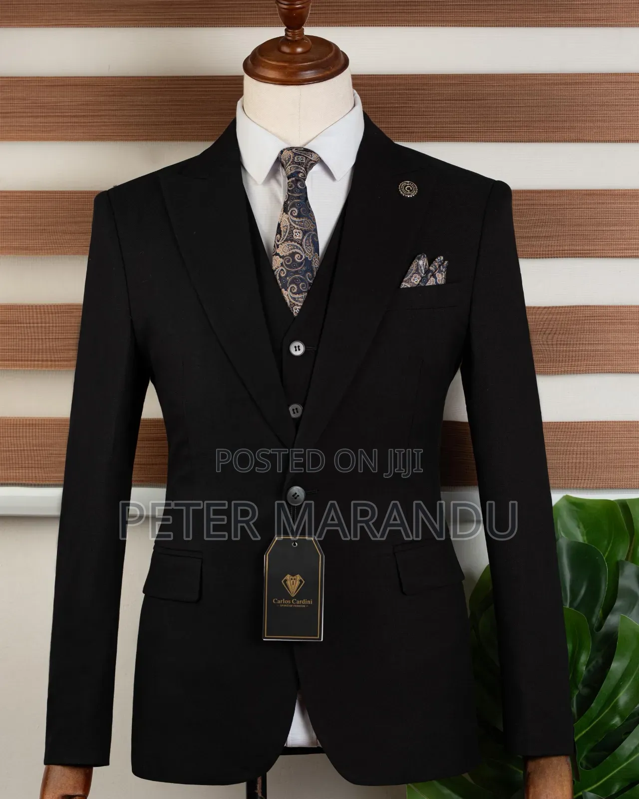 Jet Black Slim Fit Suits