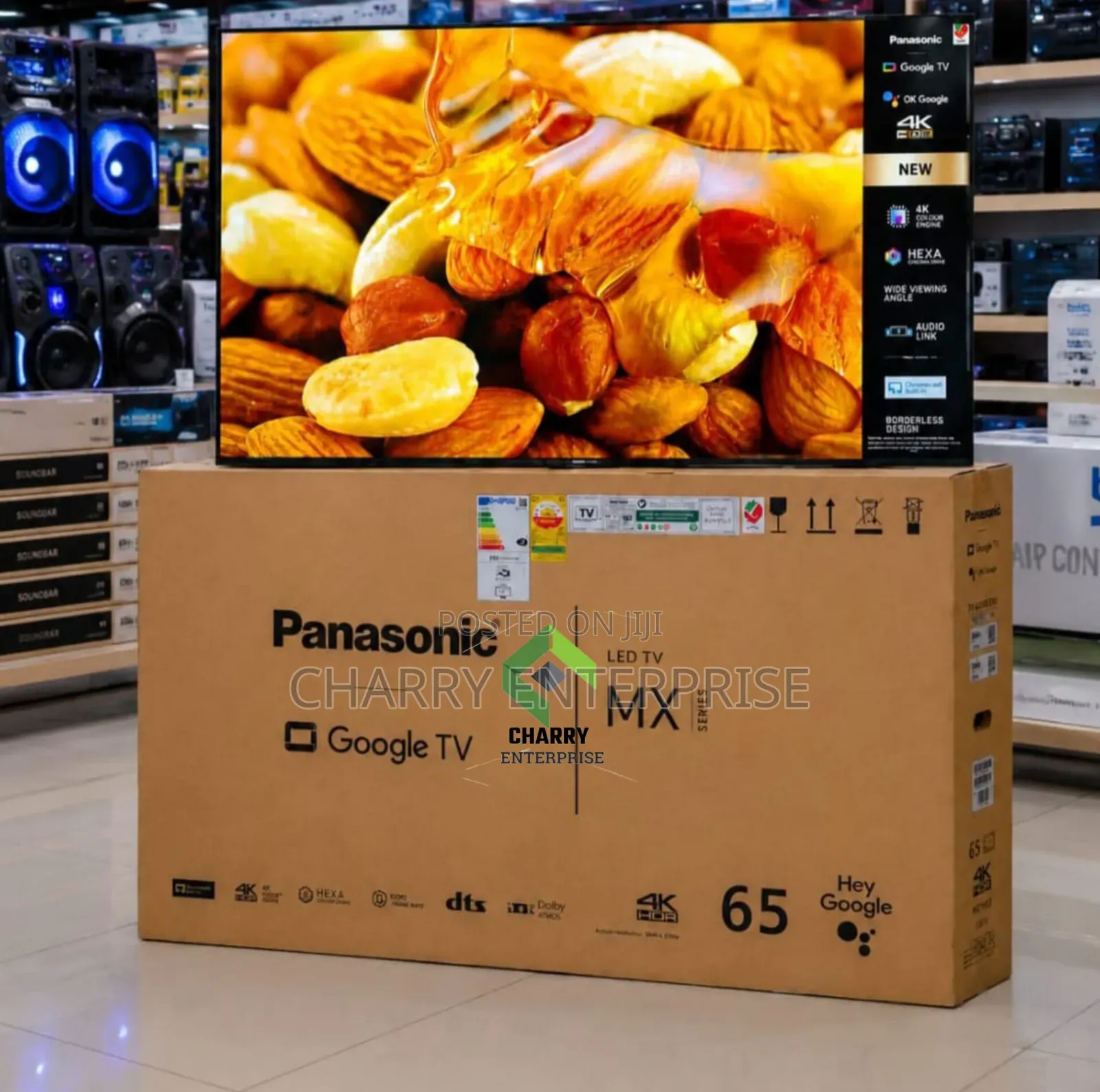 Panasonic Frameless Television Smart 4K HDR TV Inch 65" Google TV