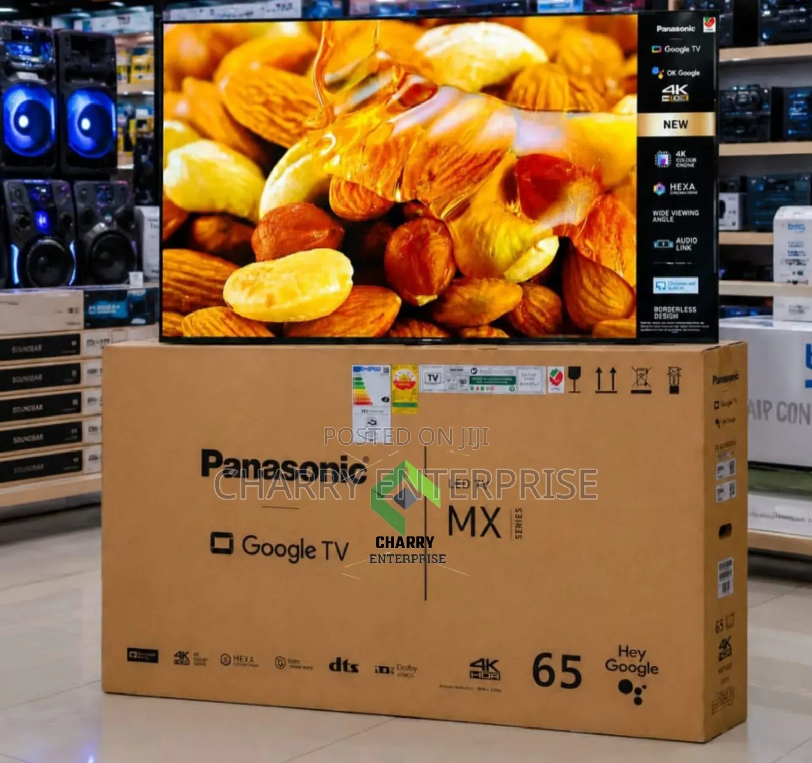 Panasonic Frameless Television Smart 4K HDR TV Inch 65" Google TV