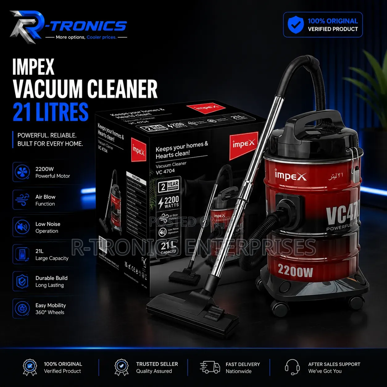 Impex Vacuum Cleaner — 21 Litres