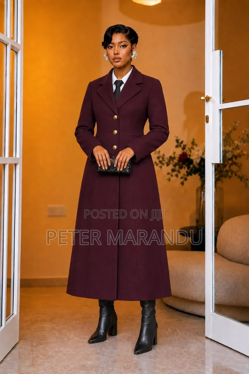 Suti Kali Ya Kike 3-Piece (Sketi Ya Rinda, Koti & Overcoat Refu)
