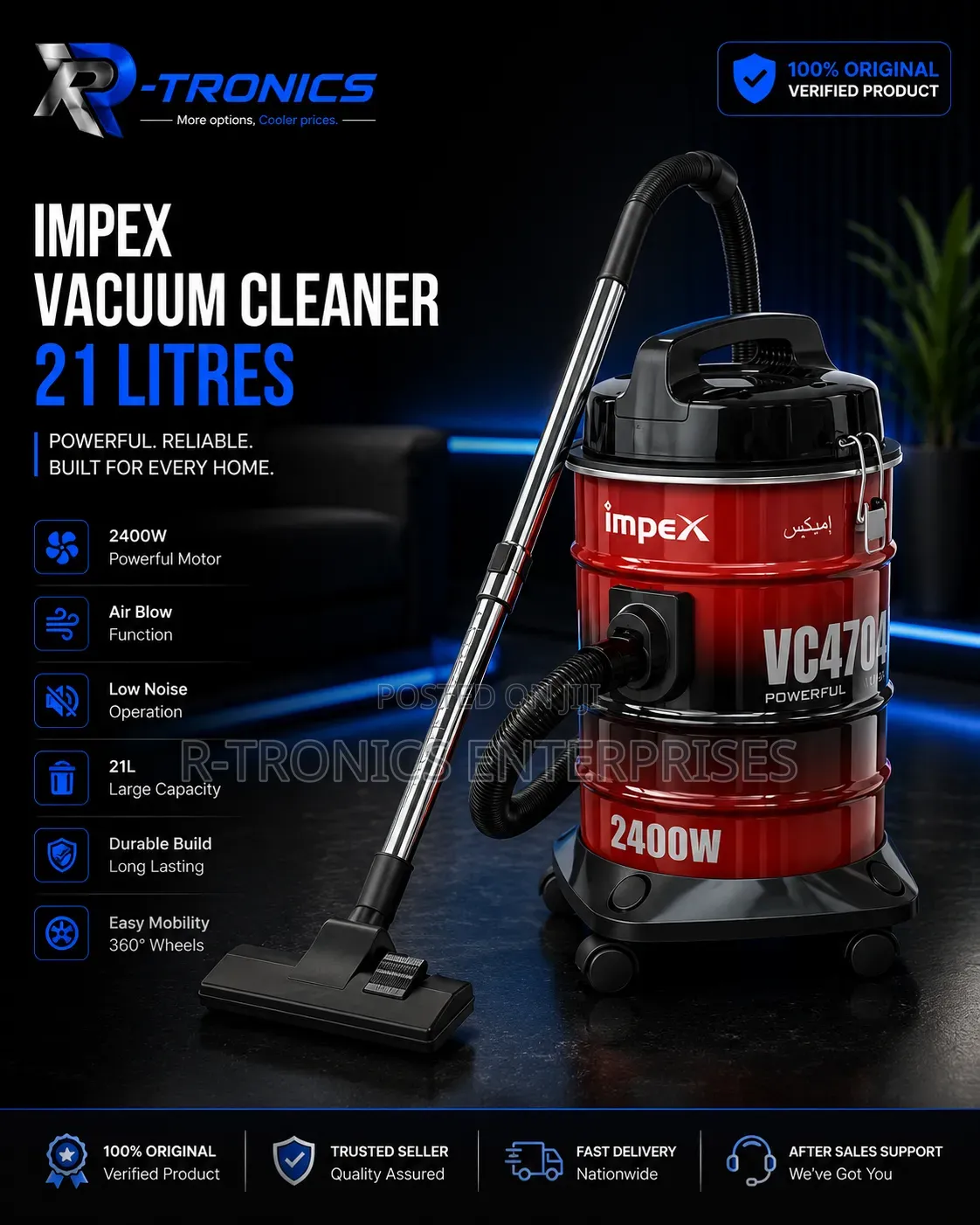 Impex Vacuum Cleaner — 21 Litres