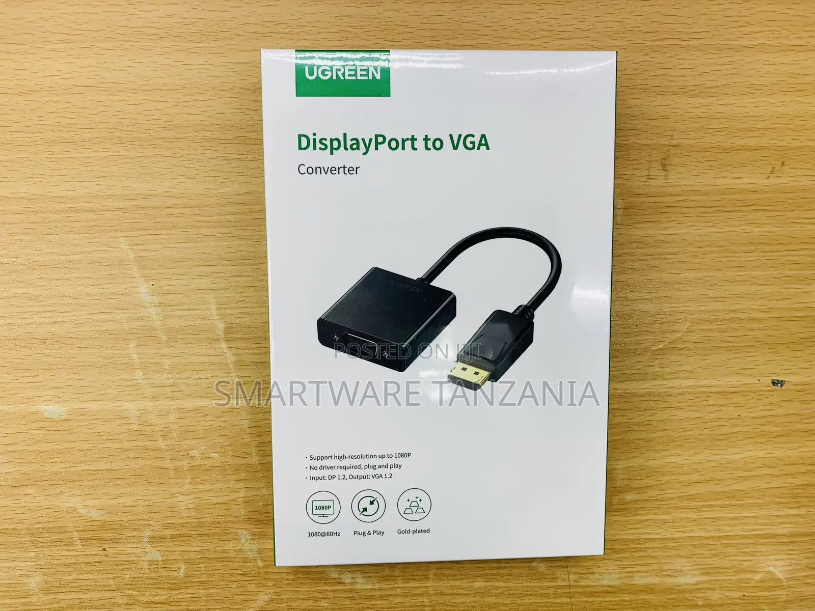 UGREEN DisplayPort to VGA Converter, 1080P 60Hz, Plug and Play, DP 1.2