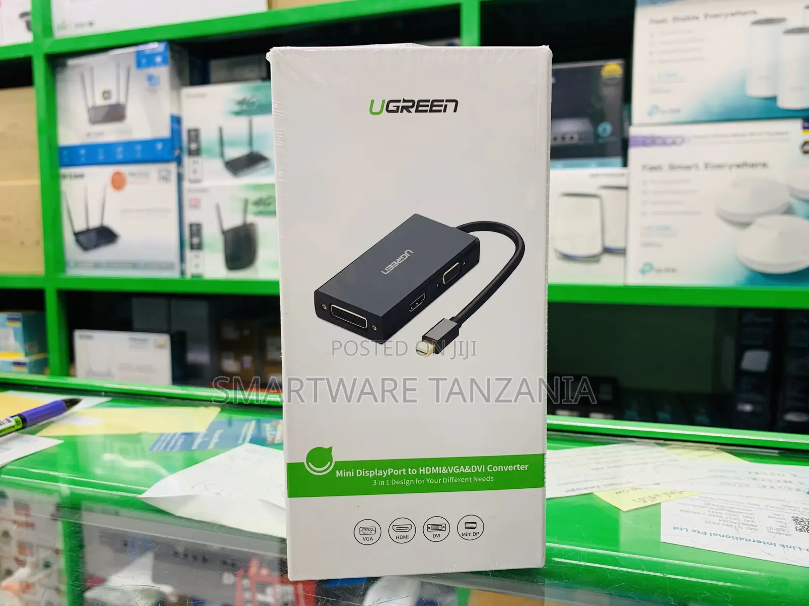 UGREEN Mini DisplayPort to HDMI/VGA/DVI Converter, 3-in-1 Adapter