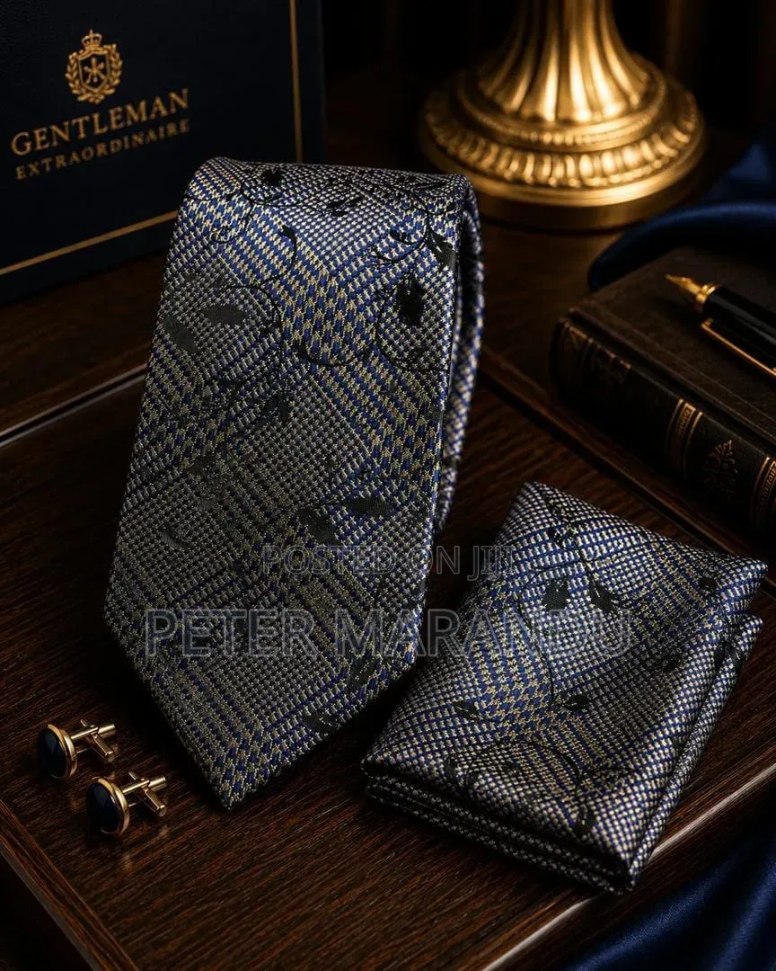 Premium Tie, Pocket Square & Cufflinks)