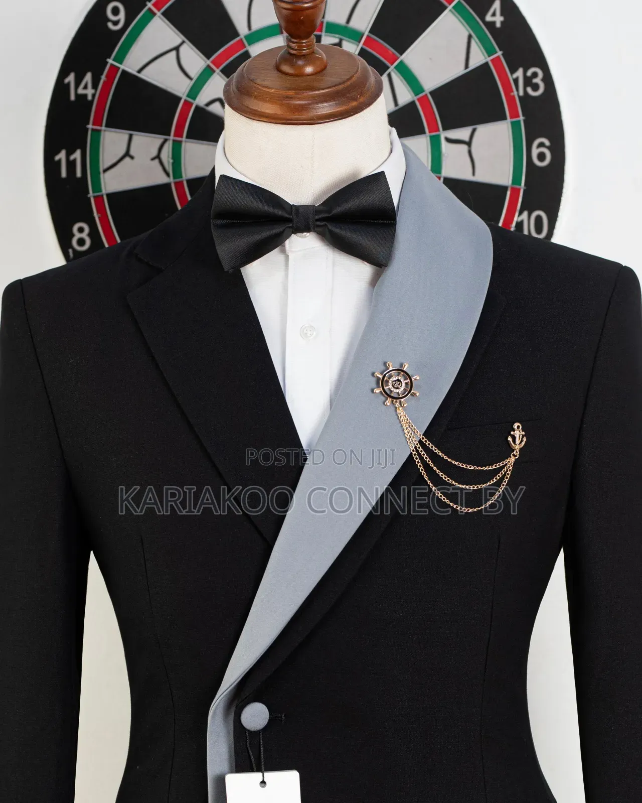Men's Slim Fit Contrast Lapel Tuxedo Suit ✨