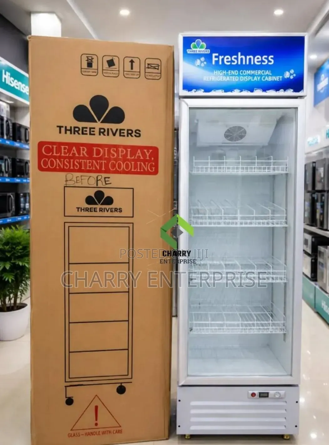 Three Rivers Showcase Fridge 300L Beverage Cooler Ya Biashara