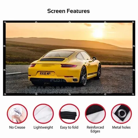 150′′ (332cm×187cm) FOLDABLE PROJECTOR SCREEN – 16:9 POLYESTER