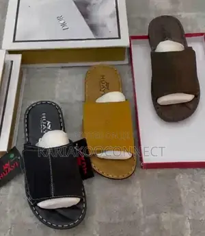 Suede Leather Slip-on Slides