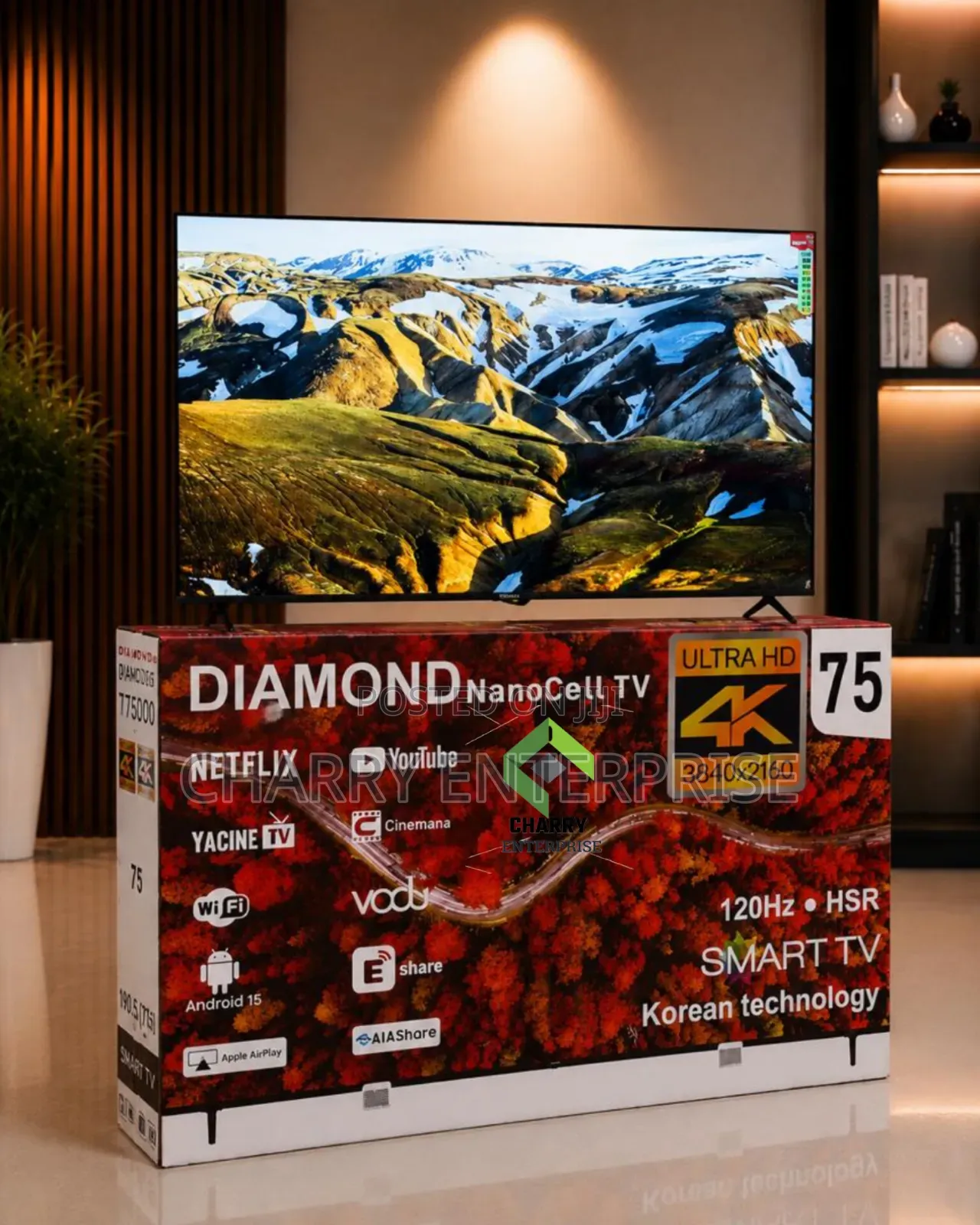 Diamond NanoCell TV Inch 75" Android UHD 4K Smart TV Korean Technology