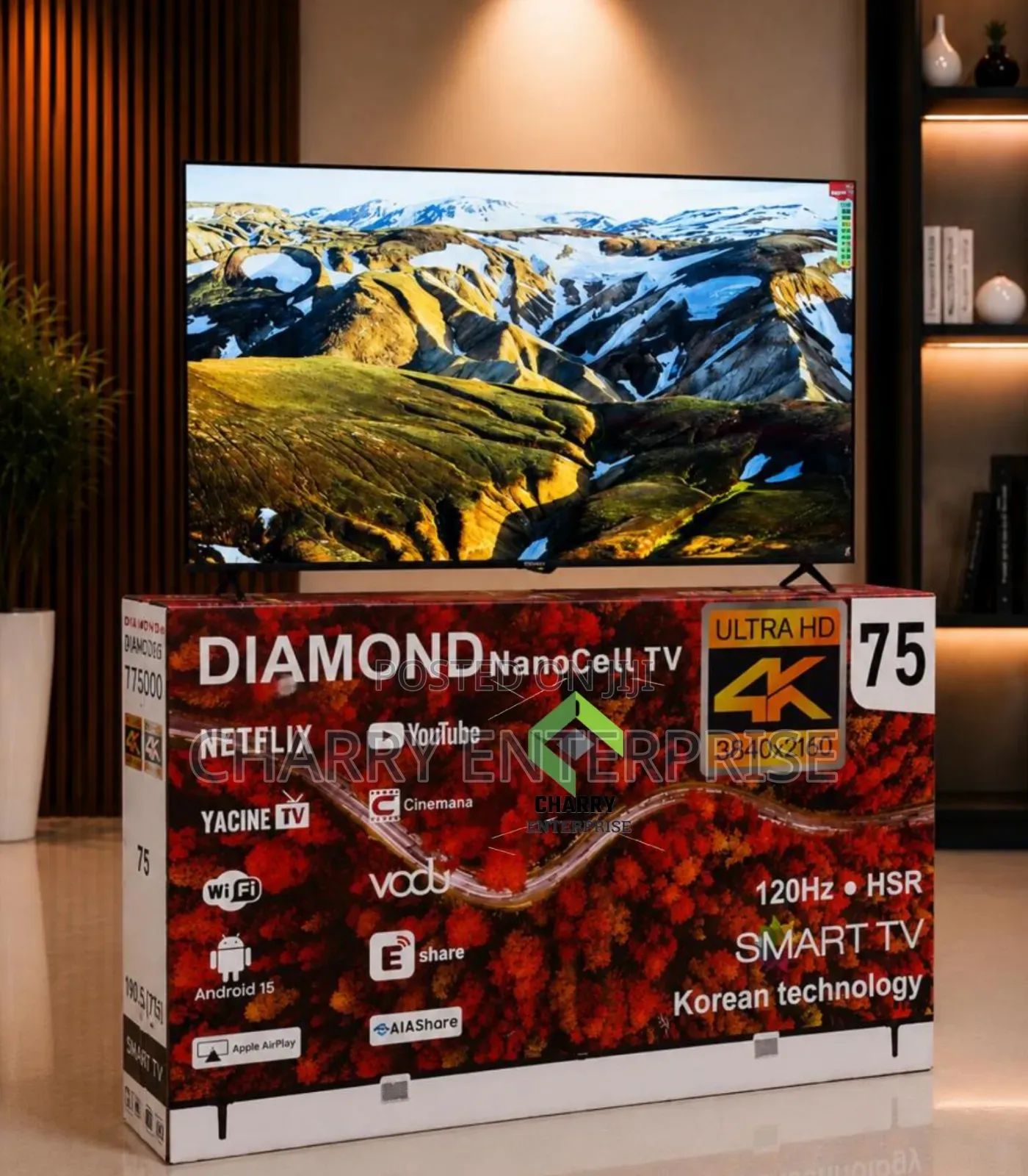 Diamond NanoCell TV Inch 75" Android UHD 4K Smart TV Korean Technology