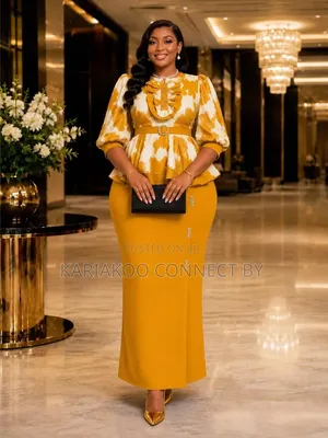​Elegant Peplum Maxi Dress With Belt & Ruffle Neck🔥👗