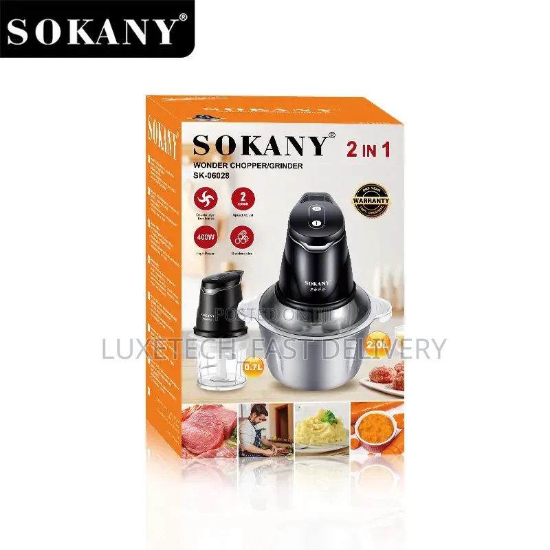 Sokany 2-in-1 Mini Wonder Chopper for Meat, Vegetables, and Sauces