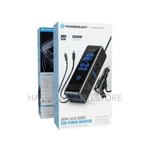 Powerology PWCPI300WBK 300W X2 AC Socket Car Power Inverter