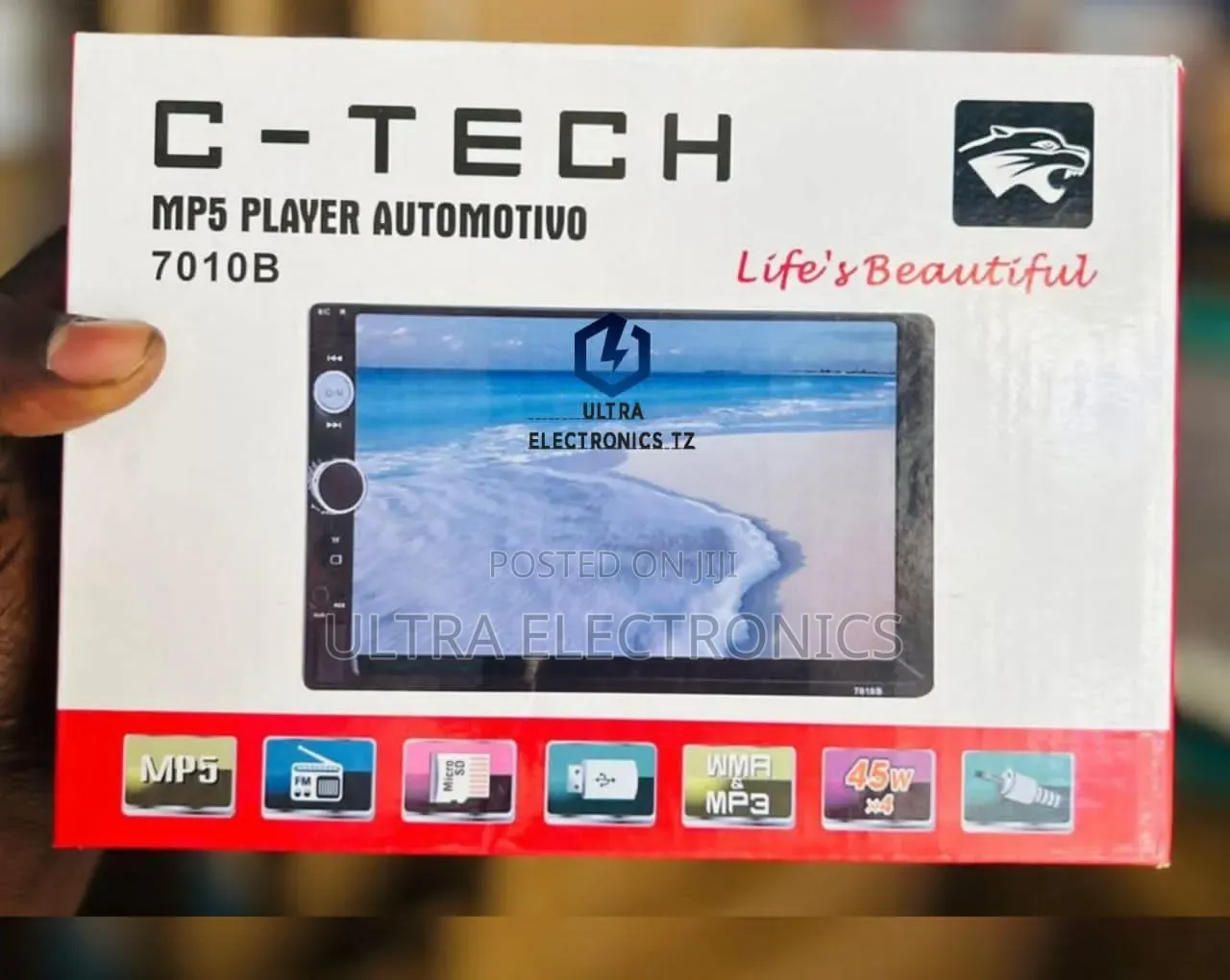 C-Tech Mp5 Car Radio Audio and Video Player for Automotive