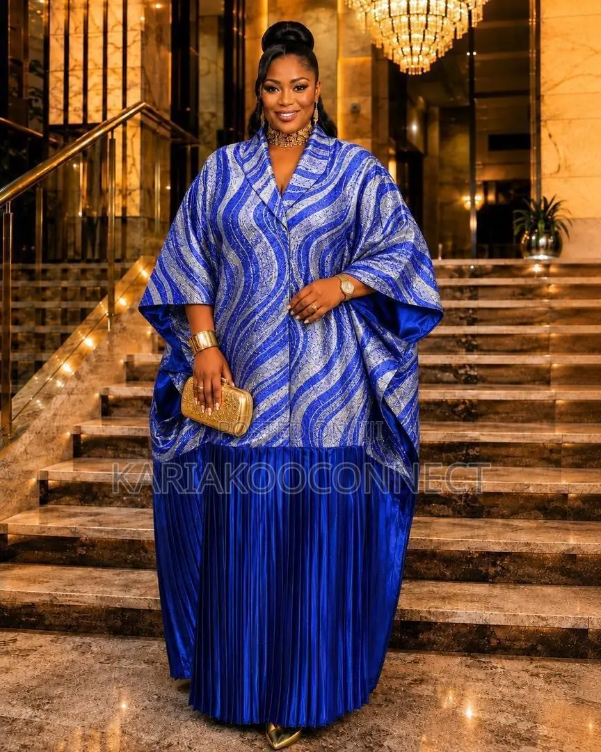 Swirl-Print Kaftan Gown