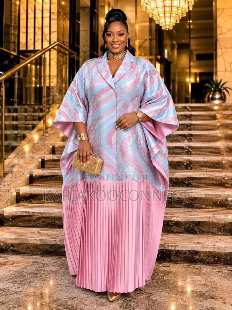 Swirl-Print Kaftan Gown