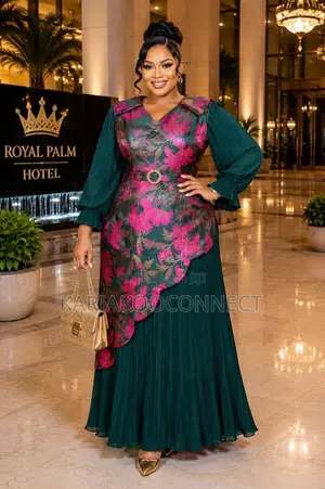 Floral Wrap-Front Asymmetric Maxi Dres