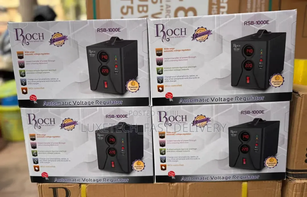 Roch Automatic Voltage Regulator 1000W –AVR Stabilizer Digital Display