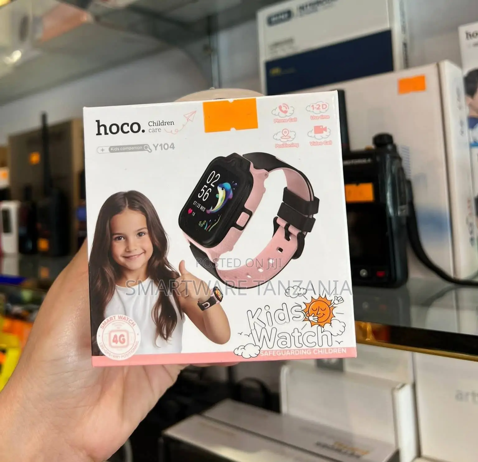 Hoco Y104 Kids Smart Watch With 4G Connectivity, GPS Tracking, Pink