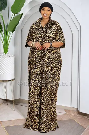 Classic Button-Front Leopard Maxi Dress