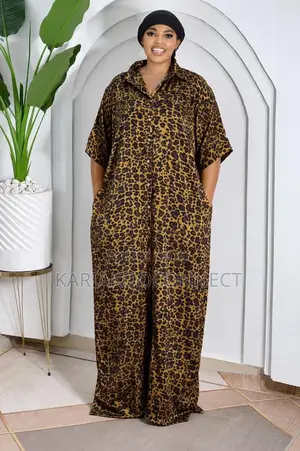 Classic Button-Front Leopard Maxi Dress